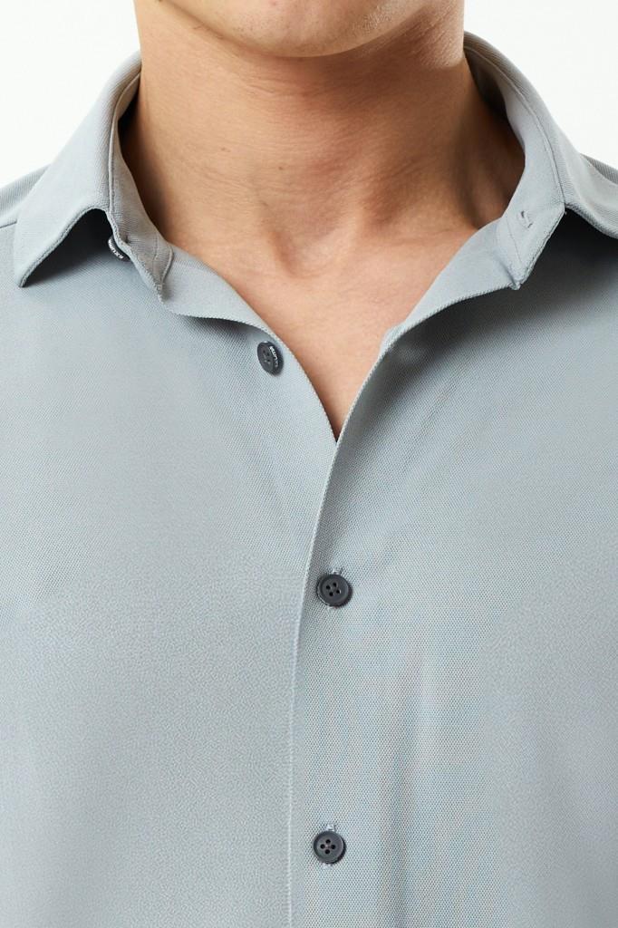 Exuma Erkek Gri Pike Gömlek