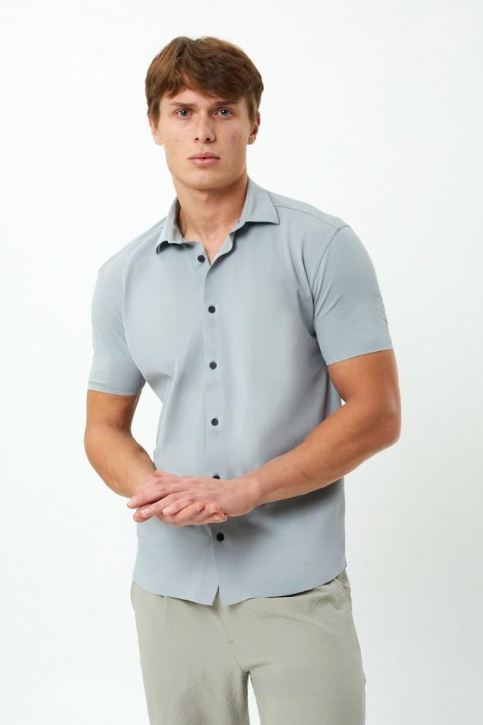 Exuma Erkek Gri Pike Gömlek