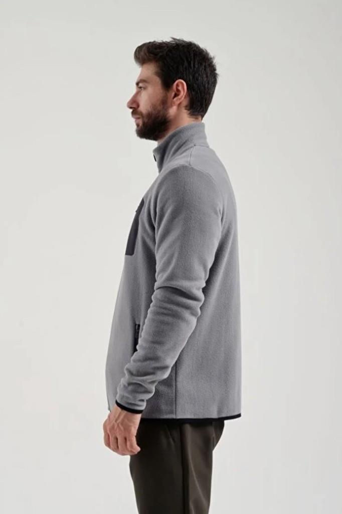 Exuma Erkek Tam Fermuarlı Polar 2312003 - Gri