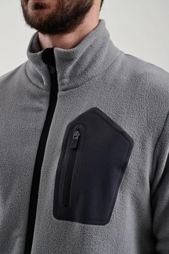 Exuma Erkek Tam Fermuarlı Polar 2312003 - Gri