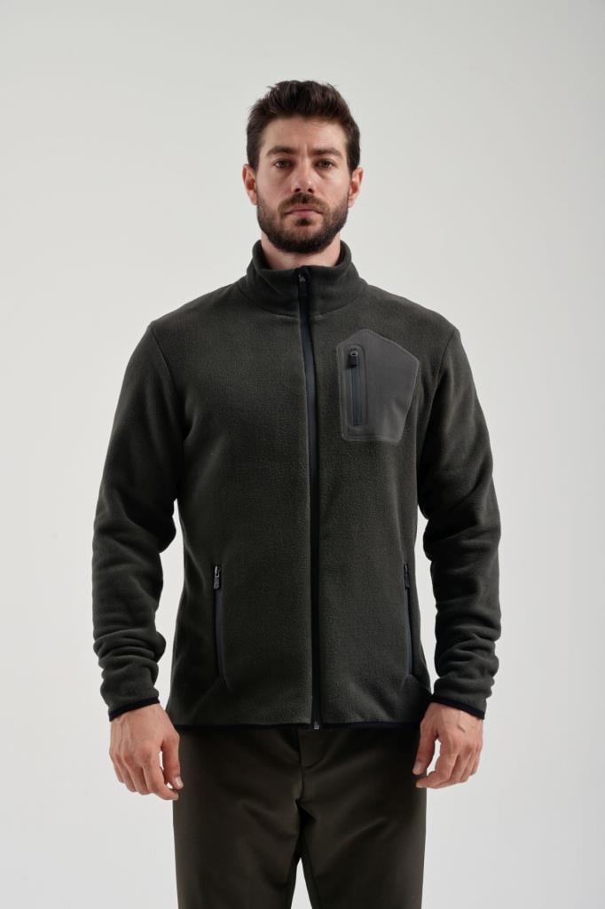 Exuma Erkek Tam Fermuarlı Polar 2312003 - Haki