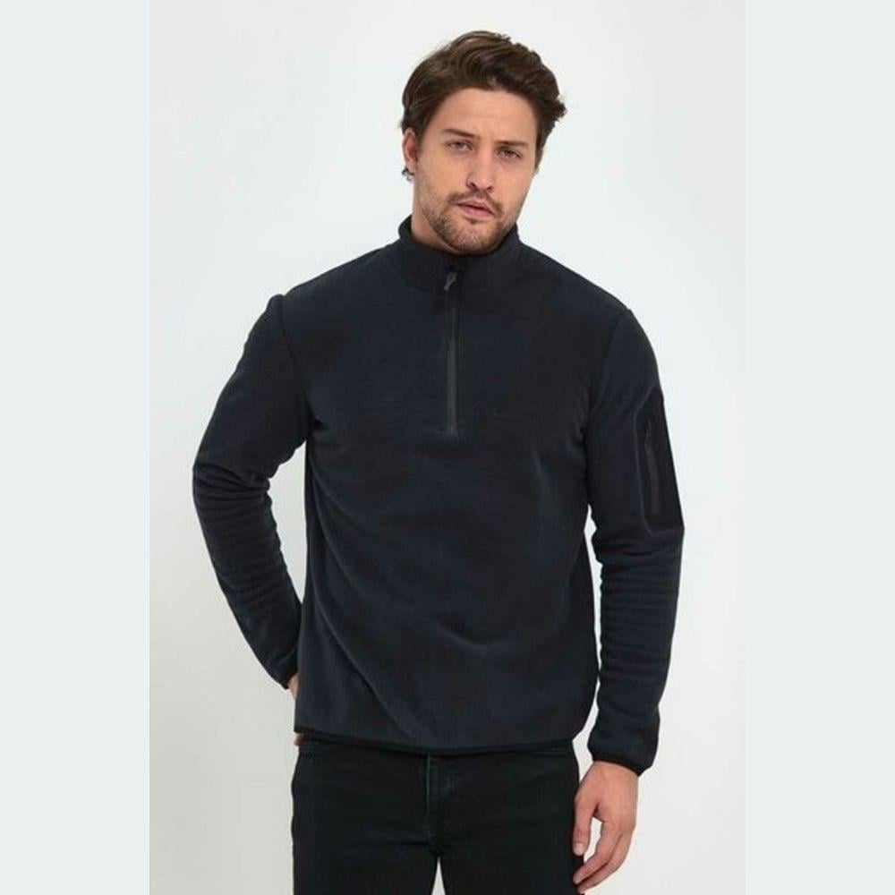 Exuma Erkek Yarım Fermuar Polar 2312002  - Siyah