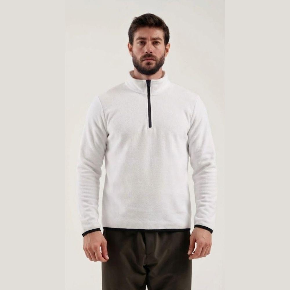 Exuma Erkek Yarım Fermuar Polar 2412001 - Beyaz