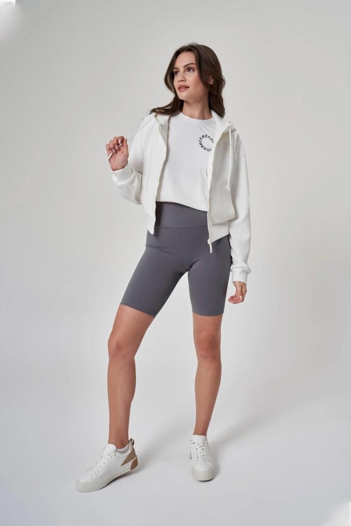 Exuma Kadın Fermuarlı Beyaz Sweatshirt 1529109-BEYAZ