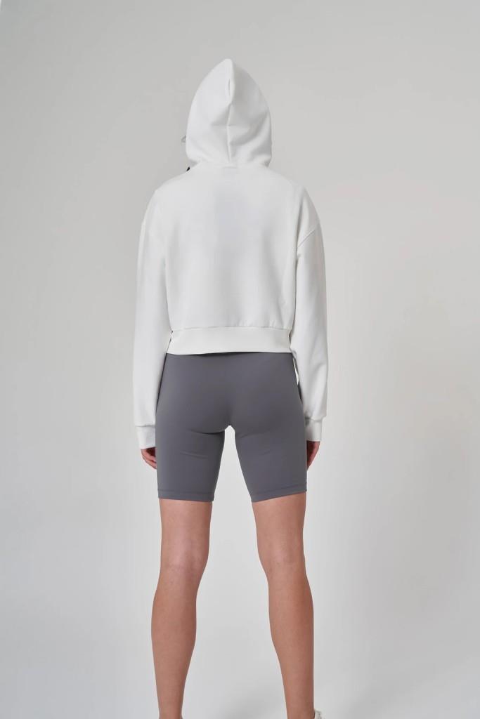 Exuma Kadın Fermuarlı Beyaz Sweatshirt 1529109-BEYAZ