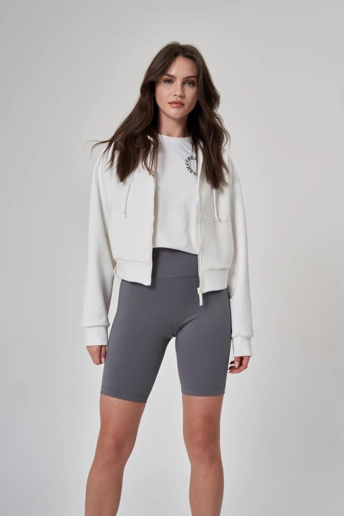 Exuma Kadın Fermuarlı Beyaz Sweatshirt 1529109-BEYAZ