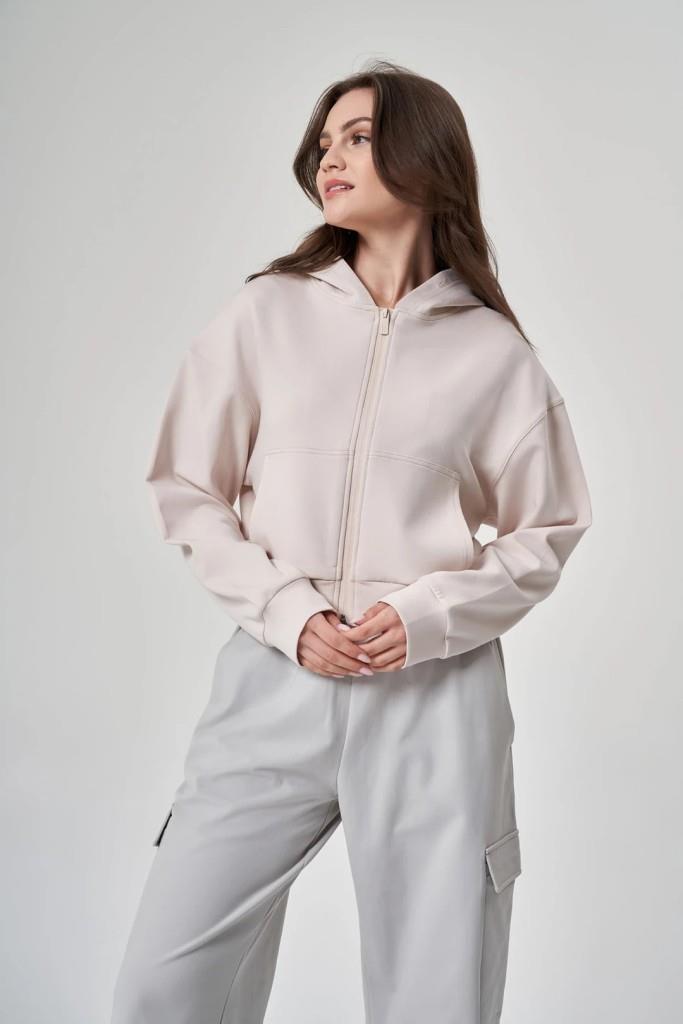 Exuma Kadın Fermuarlı Kum Rengi Sweatshirt 1529109-KUM