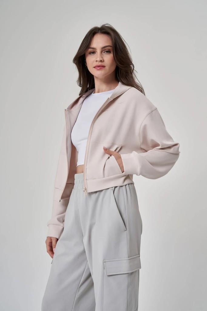 Exuma Kadın Fermuarlı Kum Rengi Sweatshirt 1529109-KUM