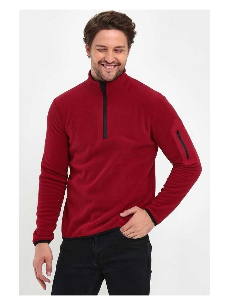 Exuma Yarım Fermuarlı Polar 2312002 - Bordo