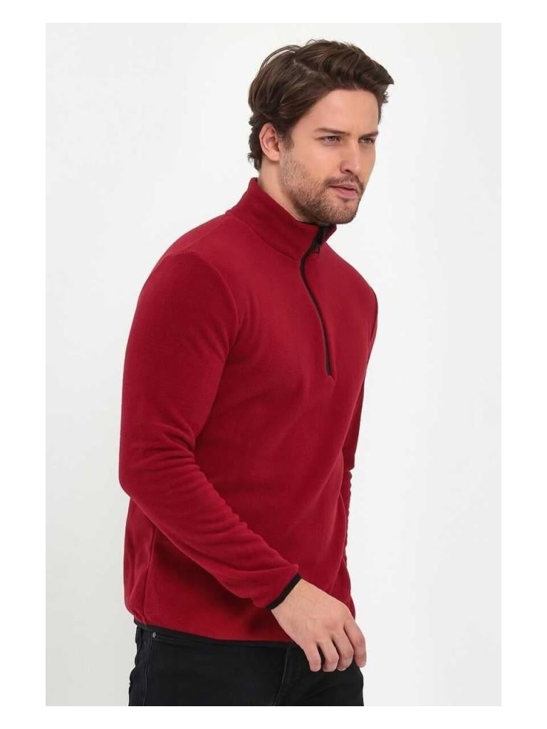 Exuma Yarım Fermuarlı Polar 2312002 - Bordo