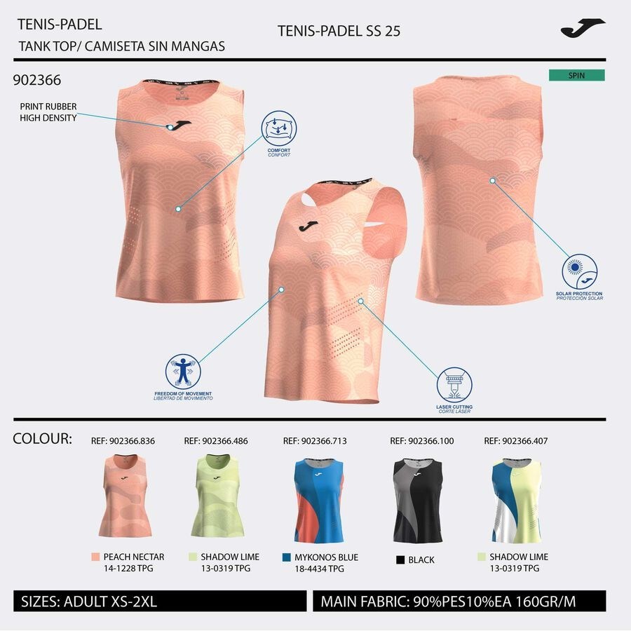 Joma 902366.407 Challenge Kadın Kolsuz Tişört - Mavi/Yeşil
