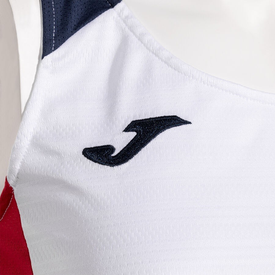 Joma 902521.206 Montreal Kadın Kolsuz Beyaz Kırmızı Spor Tişört
