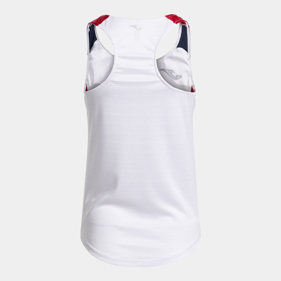 Joma 902521.206 Montreal Kadın Kolsuz Beyaz Kırmızı Spor Tişört