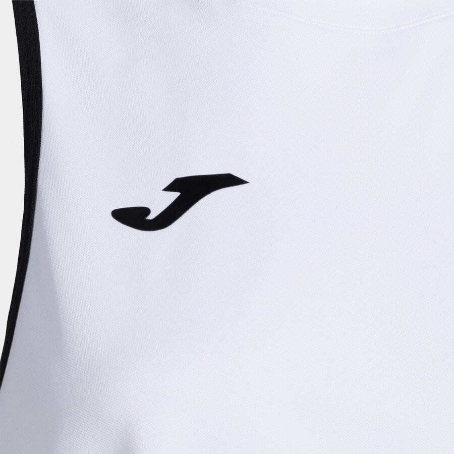 Joma 902683.200 Smash Kadın Kolsuz Tenis ve Padel Kolsuz Tişört - Beyaz/Siyah