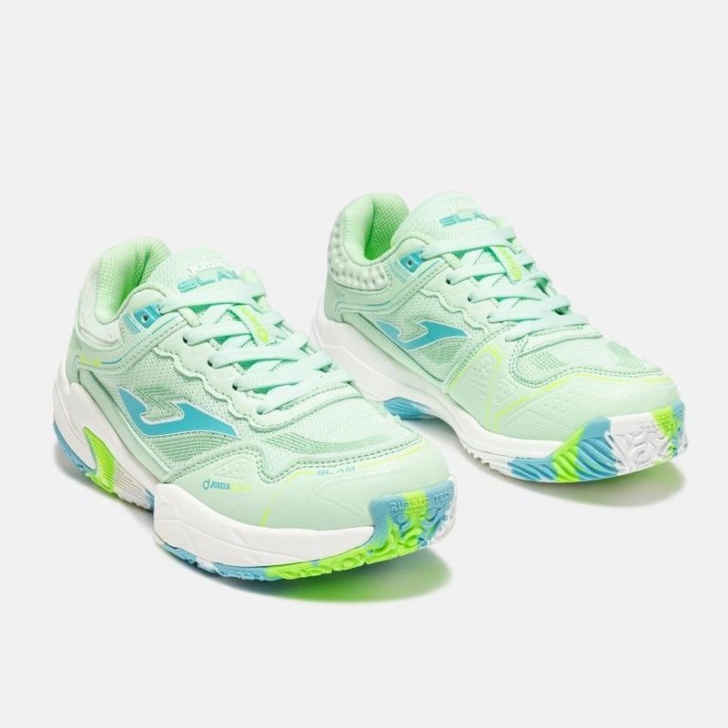 Joma JSLAMS2624OM Slam Jr Tenis ve Padel Ayakkabısı Çocuk - Yeşil/Turkuaz