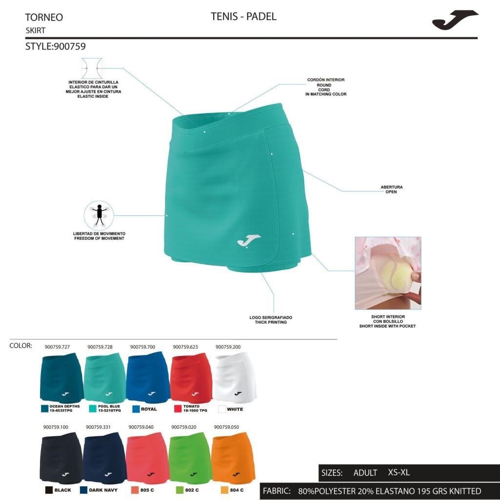 Joma Open II Siyah Tenis Etek 900759.100
