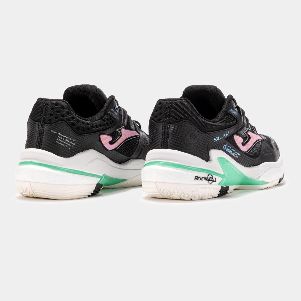 Joma Slam Kadın Siyah Toprak - Sert Kort Tenis & Padel Ayakkabısı TSLALS2502OM