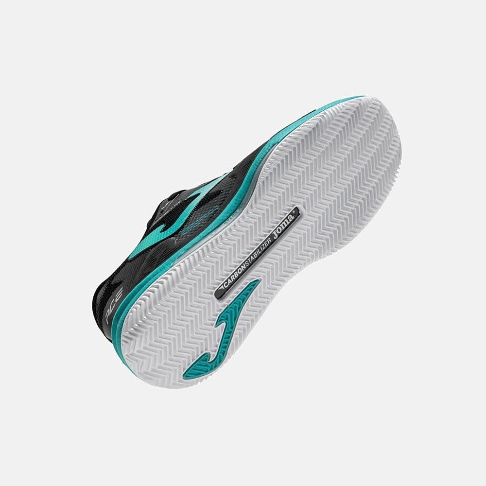 Joma TACES2601C Ace Toprak Kort Erkek Tenis Ayakkabısı - Siyah/Turkuaz