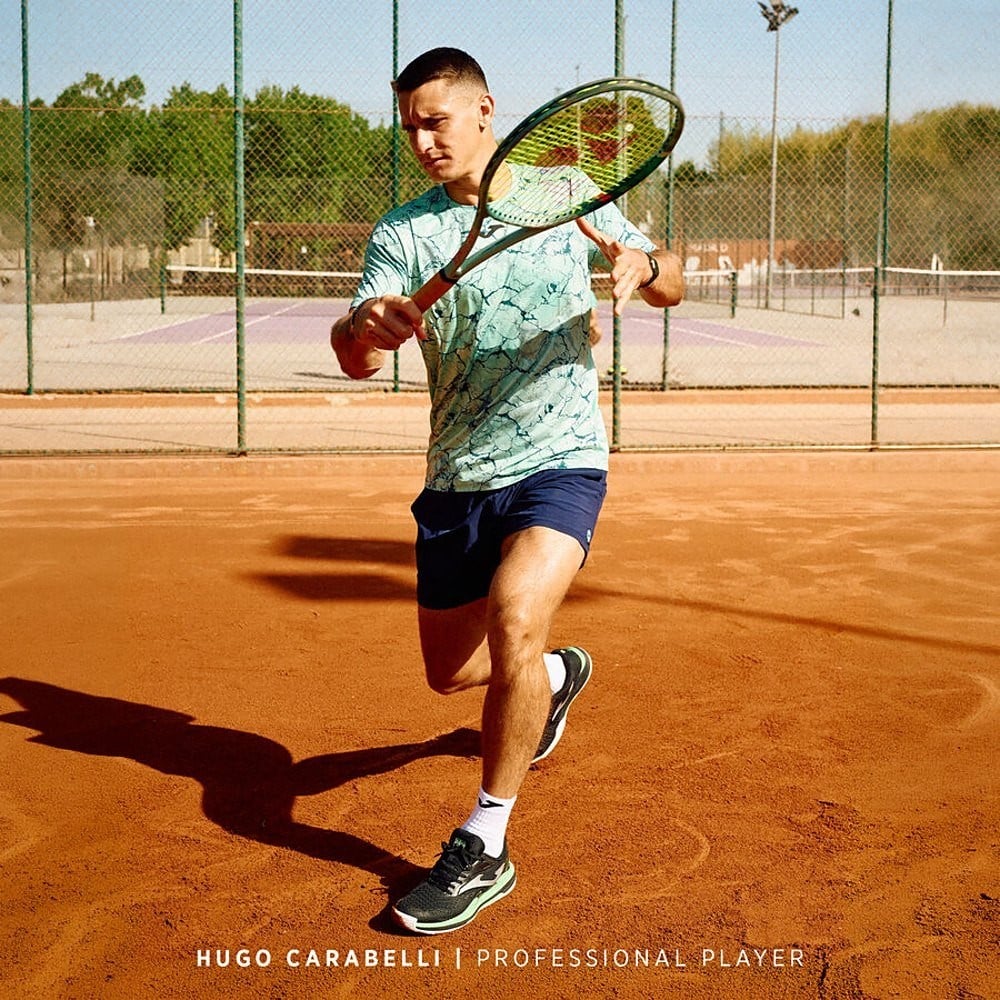 Joma TACES2601C Ace Toprak Kort Erkek Tenis Ayakkabısı - Siyah/Turkuaz