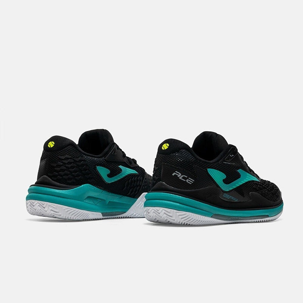Joma TACES2601C Ace Toprak Kort Erkek Tenis Ayakkabısı - Siyah/Turkuaz
