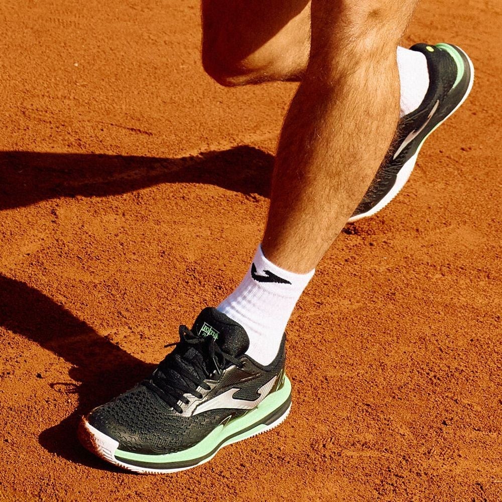 Joma TACES2601C Ace Toprak Kort Erkek Tenis Ayakkabısı - Siyah/Turkuaz