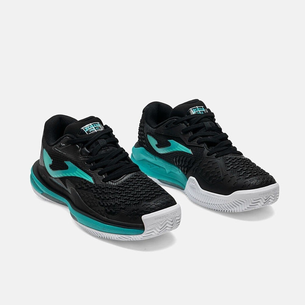 Joma TACES2601C Ace Toprak Kort Erkek Tenis Ayakkabısı - Siyah/Turkuaz