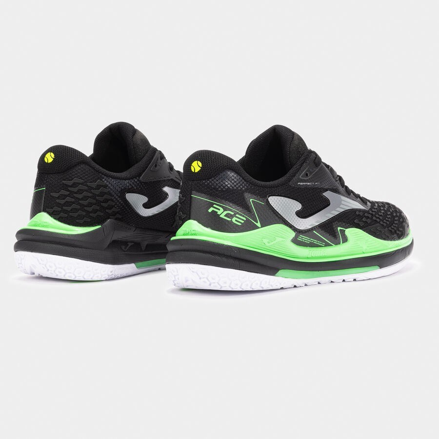 Joma TACEW2501AC Ace Sert & Toprak Kort Erkek Tenis Ayakkabısı - Siyah/Neon Yeşil