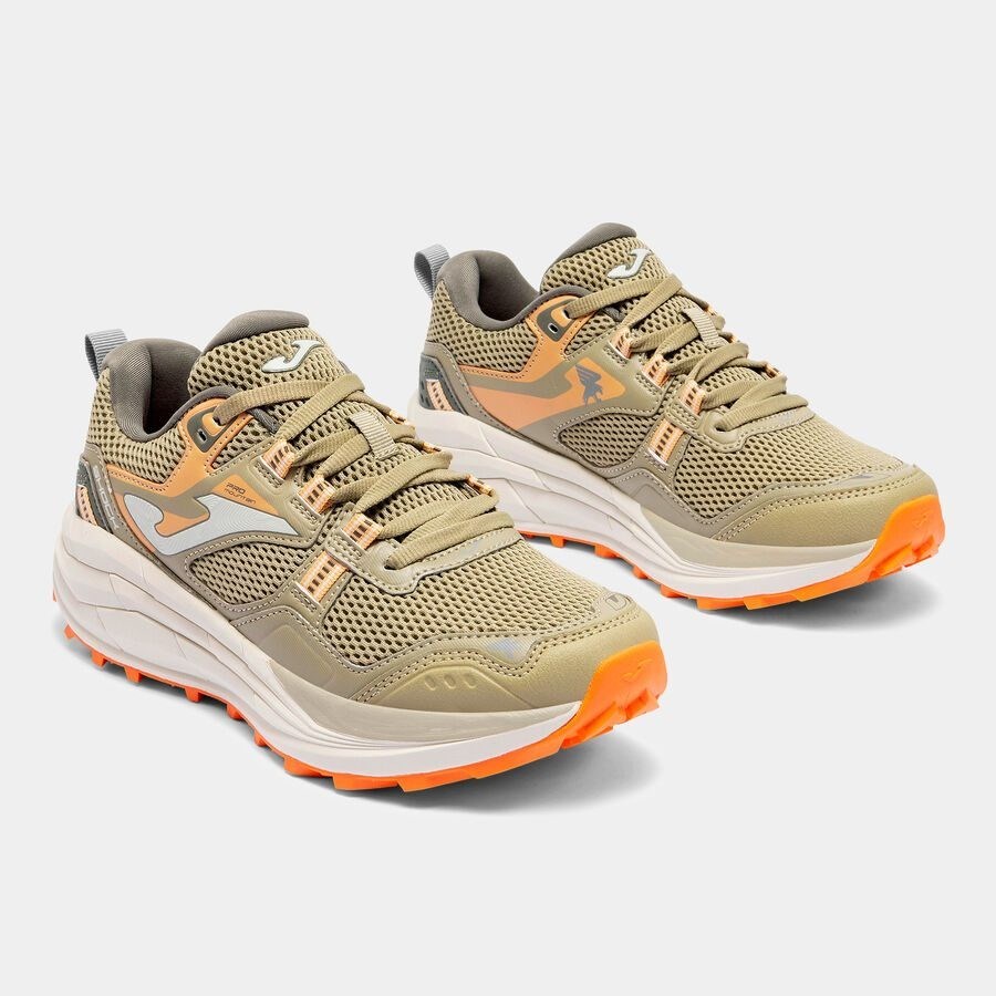 Joma TKSHLS2612 Shock Lady Kadın Outdoor ve Trail Koşu Ayakkabısı - Bej/Turuncu