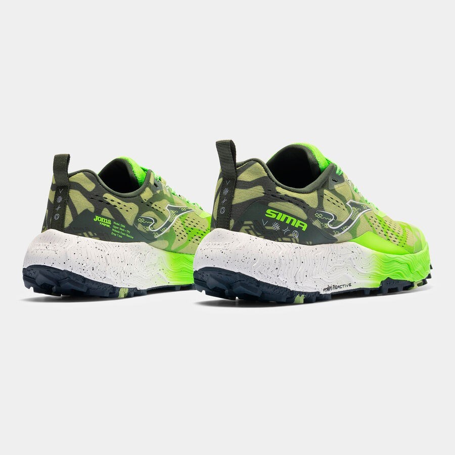 Joma TKSIMS2615 Sima Erkek Trail Koşu Ayakkabısı - Fluo Yeşil/Haki