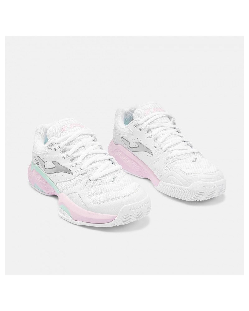 Joma TM10LS2632C Master 1000 Kadın Toprak Kort Tenis & Padel Ayakkabısı Beyaz Pembe