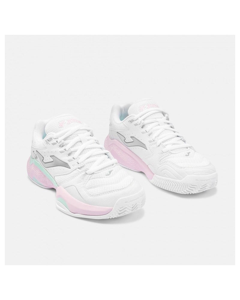 Joma TM10LS2632C Master 1000 Kadın Toprak Kort Tenis & Padel Ayakkabısı Beyaz Pembe