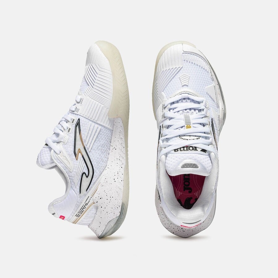 Joma TPOILS2602AC Point Lady 26 Toprak & Sert Kort Kadın Tenis Ayakkabısı - Beyaz/Altın