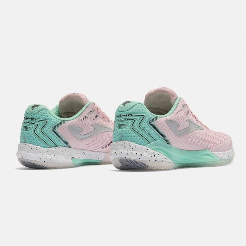 Joma TRALS2613C Rapid Lady Toprak Kort Kadın Tenis Ayakkbısı - Pembe/Yeşil