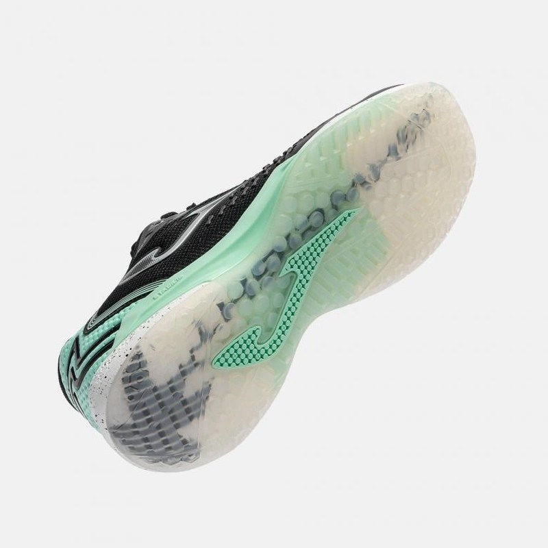 Joma TRAPS2601AC Rapid Sert & Toprak Kort Erkek Tenis Ayakkabısı - Siyah/Mentol