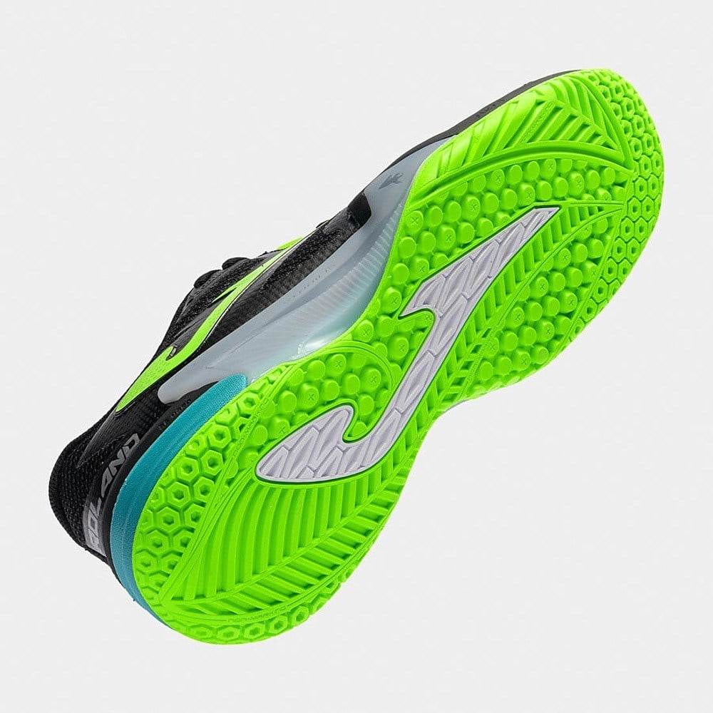 Joma TROLS2601AC Roland Sert & Toprak Kort Erkek Tenis Ayakkabısı - Siyah/Neon Yeşil