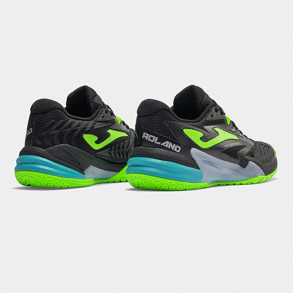 Joma TROLS2601C Roland Toprak Kort Erkek Tenis Ayakkabısı - Siyah/Neon Yeşil