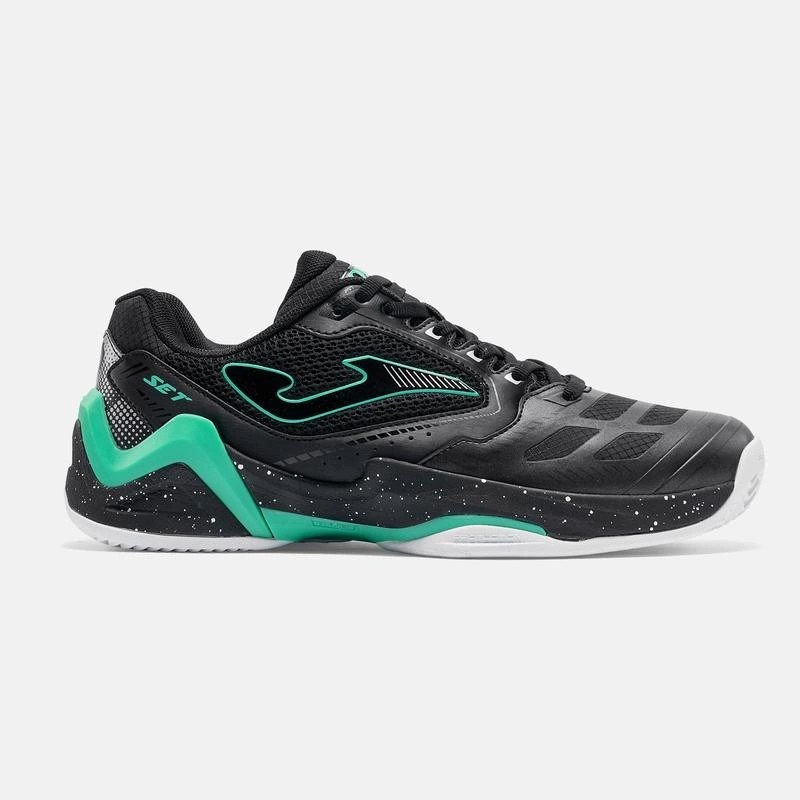 Joma TSETS2601AC SET Sert Kort Erkek Tenis Ayakkabısı Siyah/Yeşil