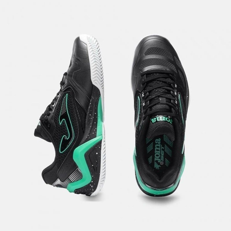 Joma TSETS2601AC SET Sert Kort Erkek Tenis Ayakkabısı Siyah/Yeşil