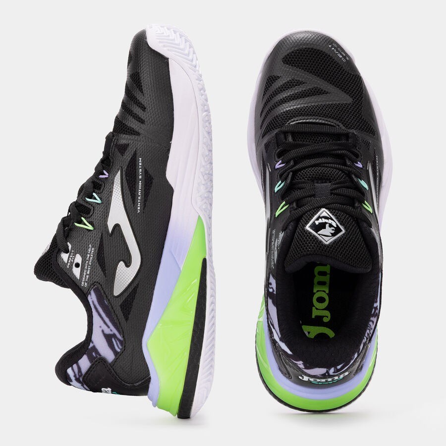 Joma TSPILS2601OM Spin Kadın Padel Ayakkabısı Siyah/Lime