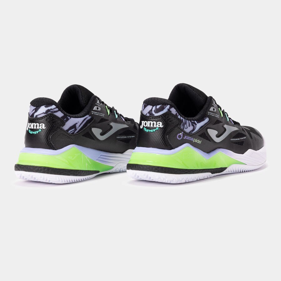 Joma TSPILS2601OM Spin Kadın Padel Ayakkabısı Siyah/Lime