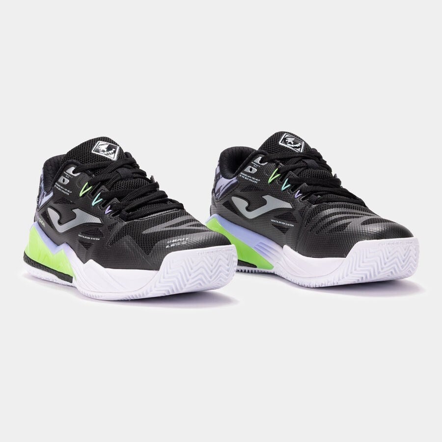 Joma TSPILS2601OM Spin Kadın Padel Ayakkabısı Siyah/Lime