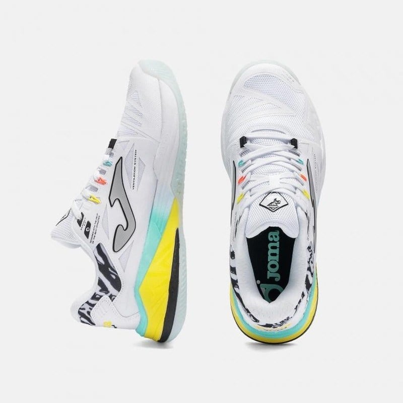 Joma TSPINS2602OM Spin Erkek Padel Ayakkabısı Beyaz/Sarı