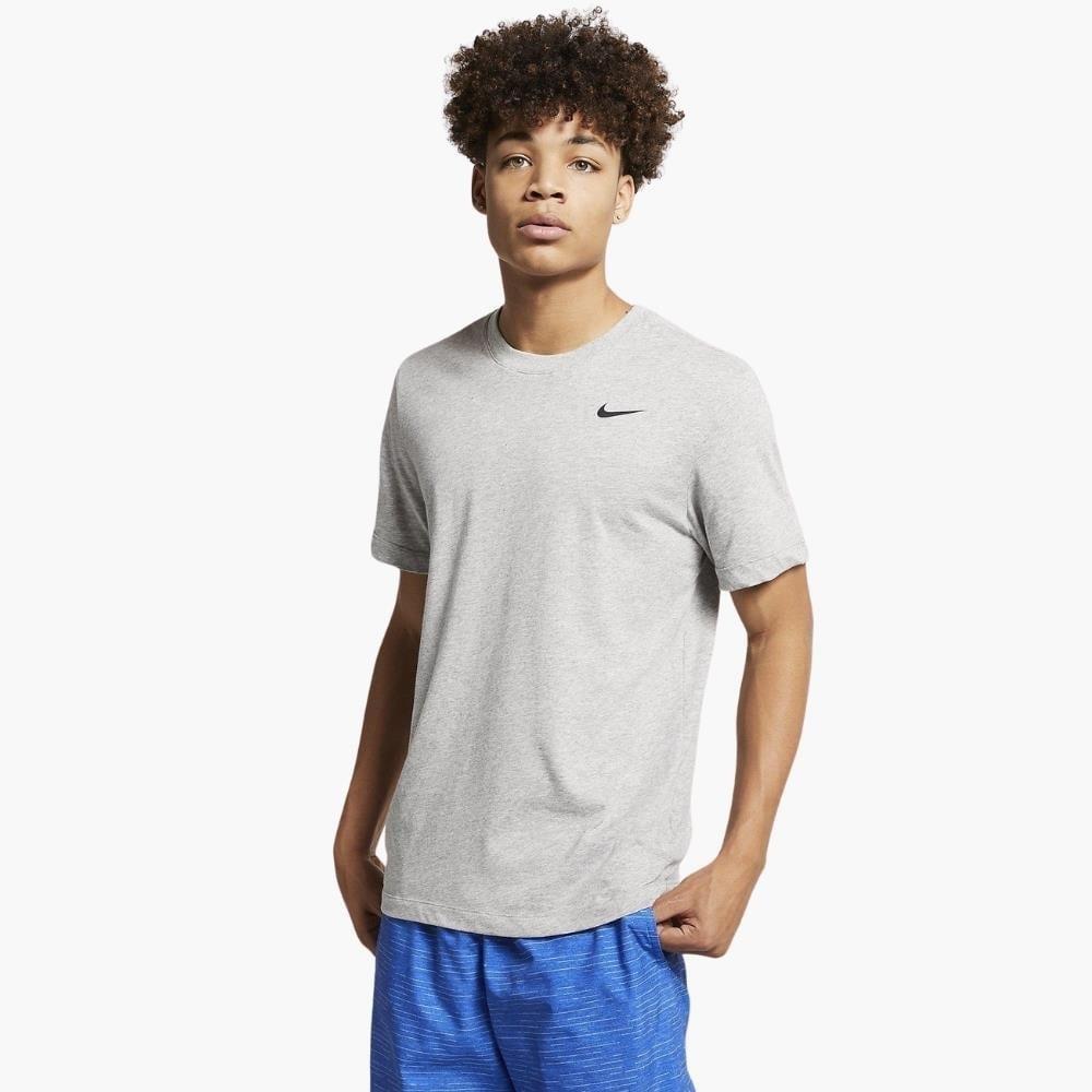 NIKE AR6029-063 Dri-FIT Crew Solid Erkek Gri Spor Tişört