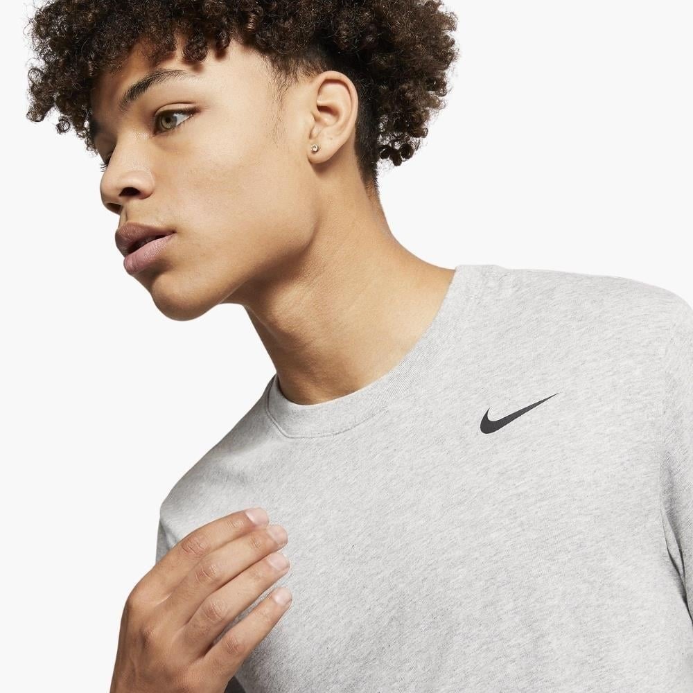 NIKE AR6029-063 Dri-FIT Crew Solid Erkek Gri Spor Tişört