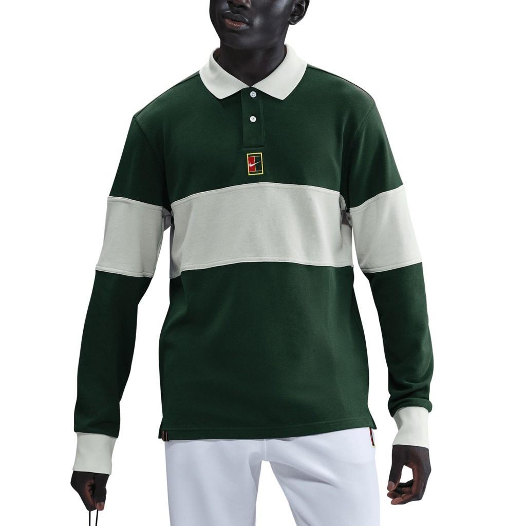 Nike Court Heritage Polo Sweat - Çam Yeşili/Açık Fildişi HQ1748-323