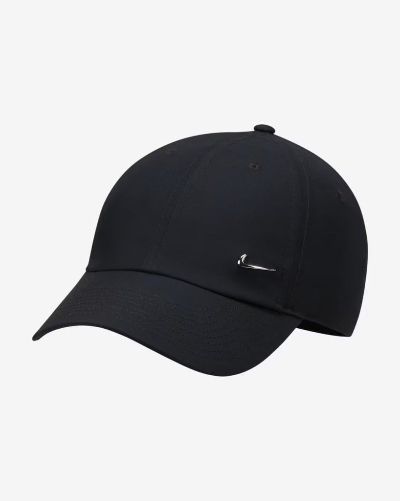 Nike Dri-FIT Club FB5372-010 Yumuşak Metal Swoosh Şapka - Siyah