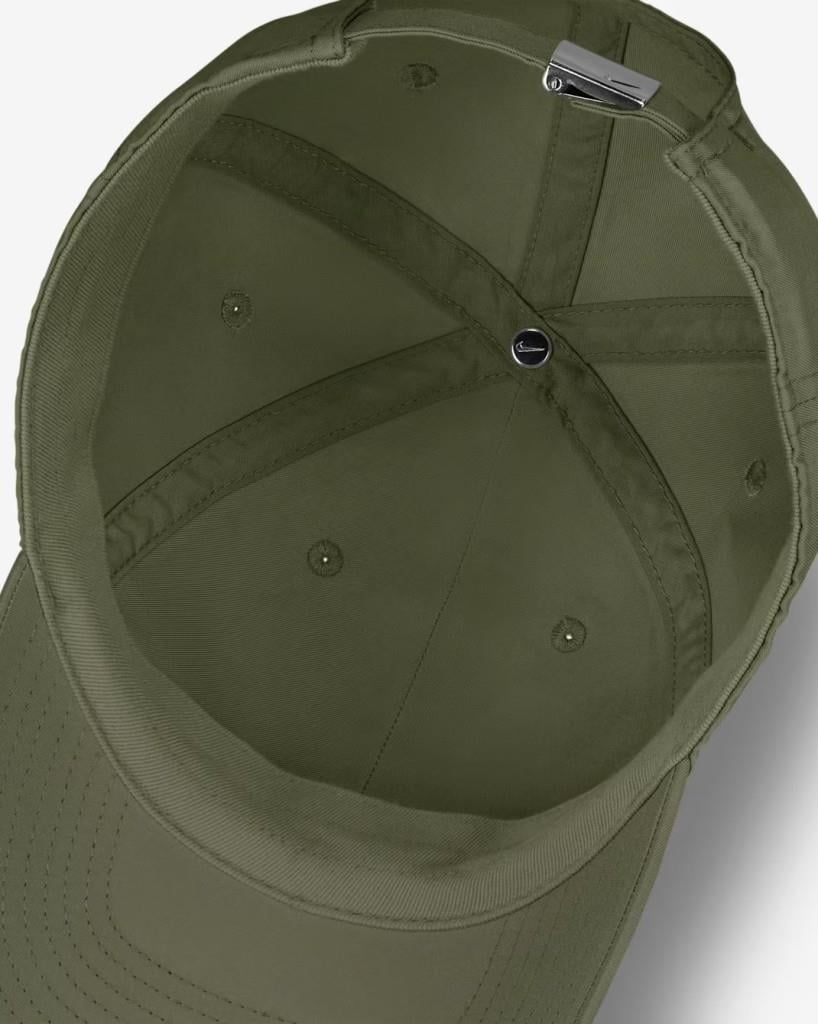 Nike Dri-FIT Club FB5372-222 Yumuşak Metal Swoosh Şapka - Medium Olive