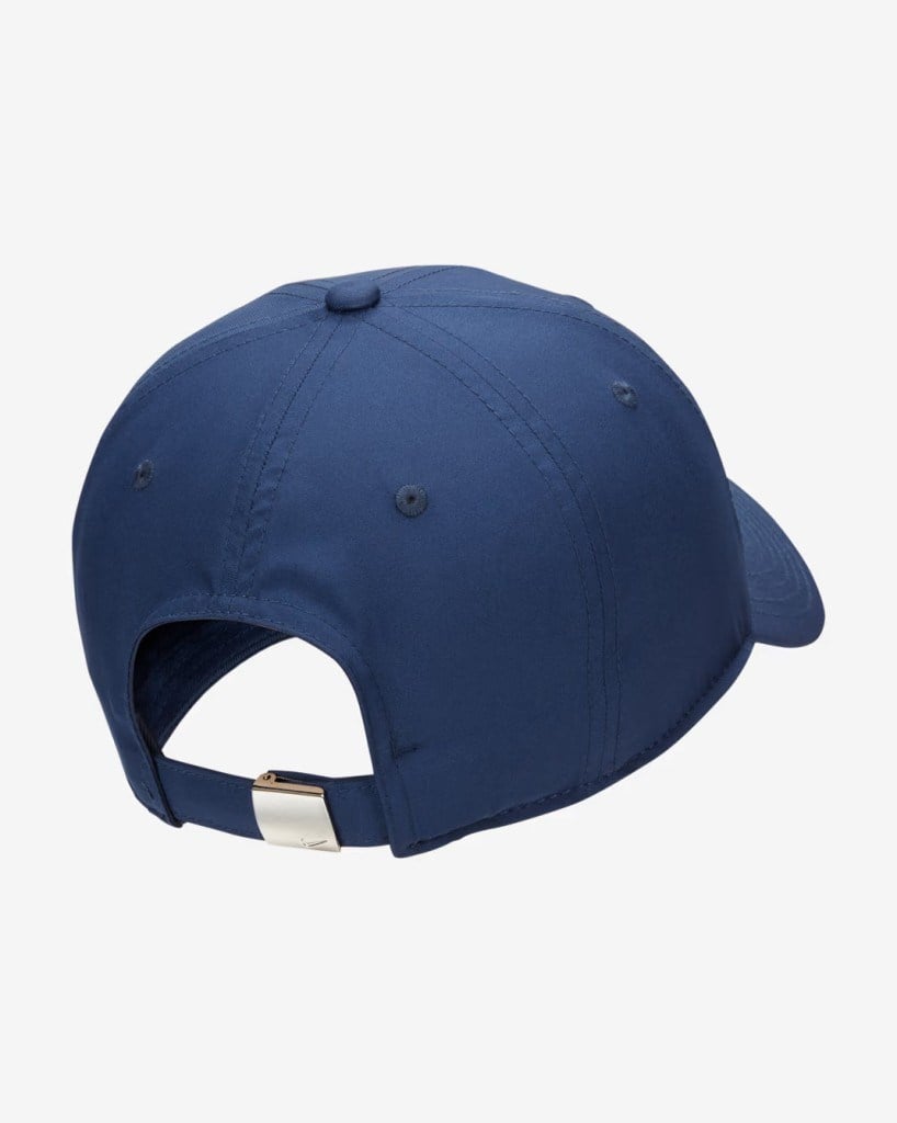 Nike Dri-FIT Club FB5372-410 Yumuşak Metal Swoosh Şapka - Midnight Navy
