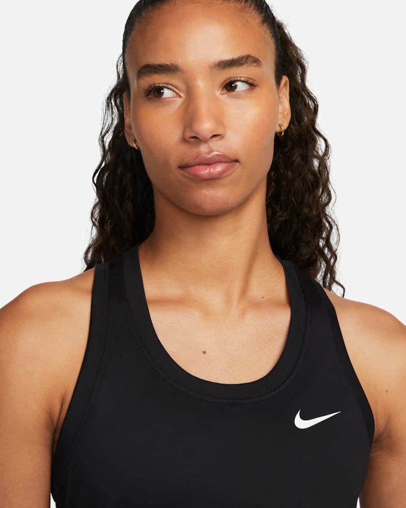 Nike Dri-FIT DX0706-010 Yarışçı Sırtlı Kadın Atleti - Siyah