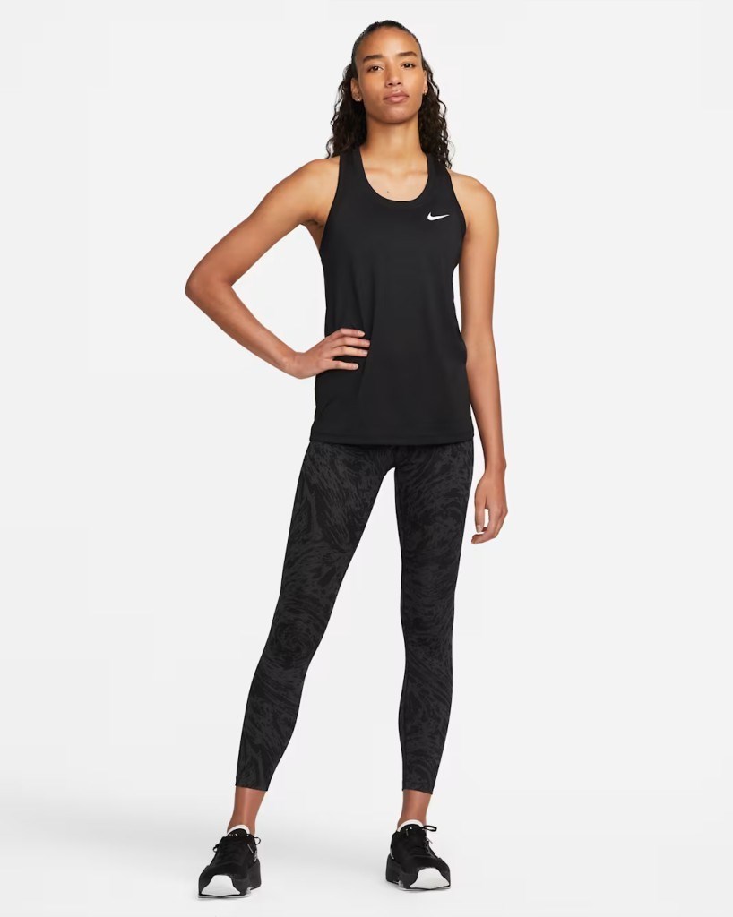 Nike Dri-FIT DX0706-010 Yarışçı Sırtlı Kadın Atleti - Siyah
